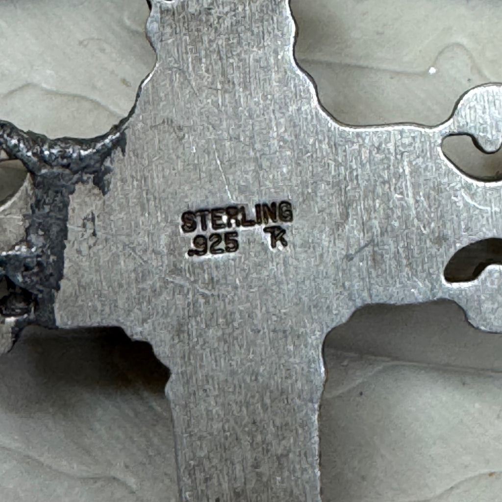 Detailed Crucifix Cross Sterling Silver 925 INRI Catholic Pendant Charm Medal 2"
