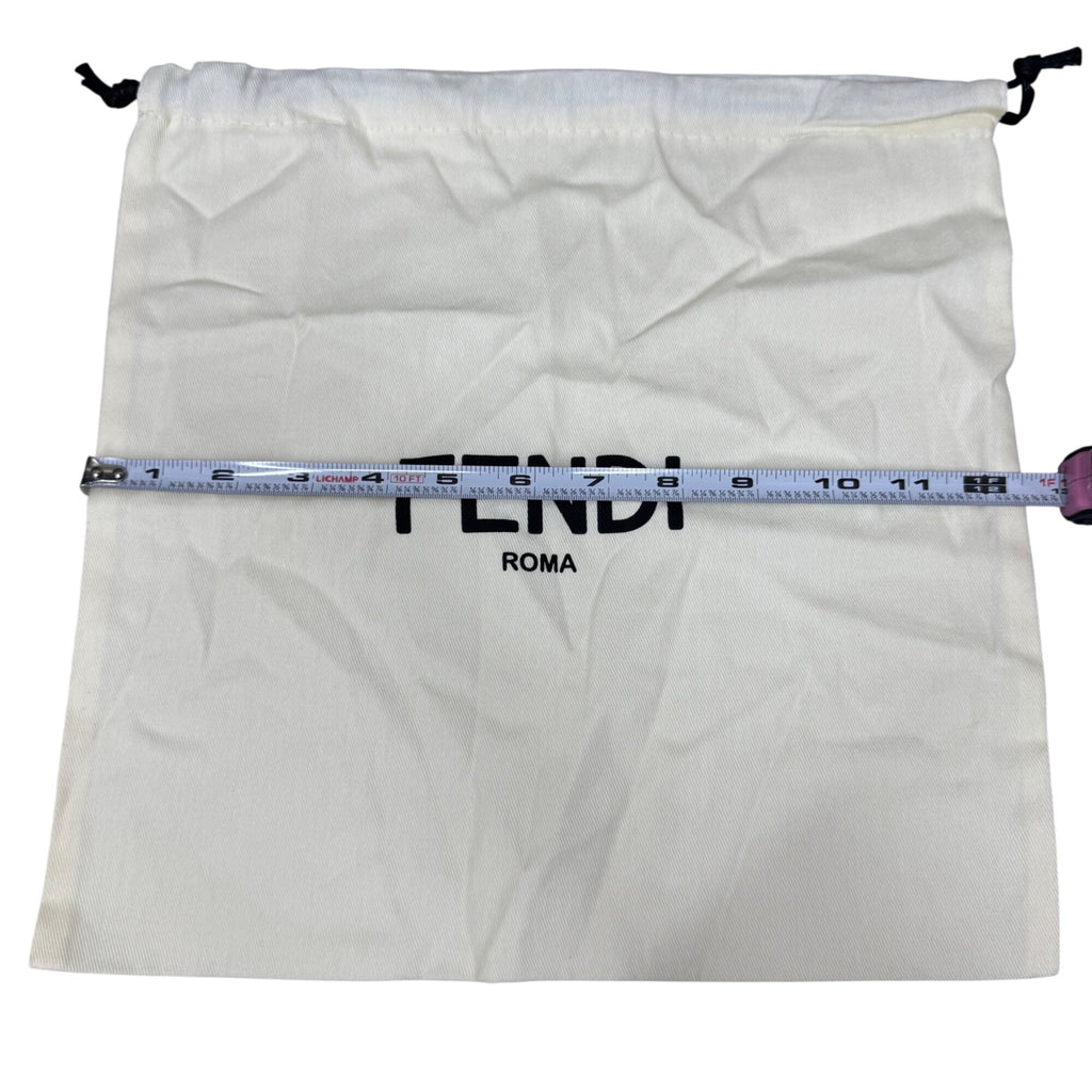 Fendi Roma Cream Dust Bag Pouch Drawstring with Black Logo 12" X 12" Authentic