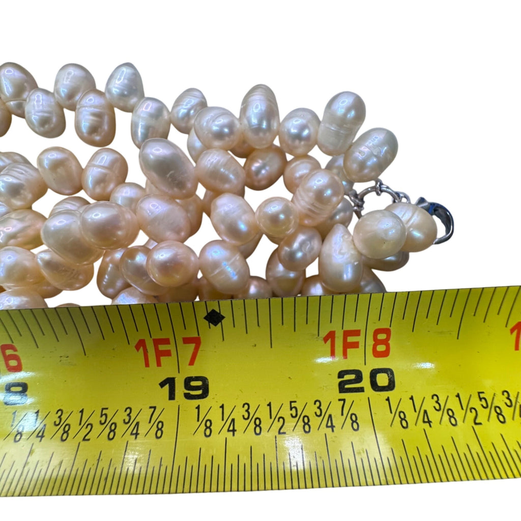 Multi-Strand Freshwater Pearl Necklace Champagne Color By Stauer 20" Statement