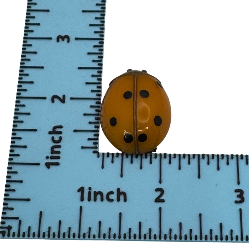 Bakelite Ladybug Shoe Clips Brooches RARE 1.5" Vtg Yellow Polka Dotted Orange