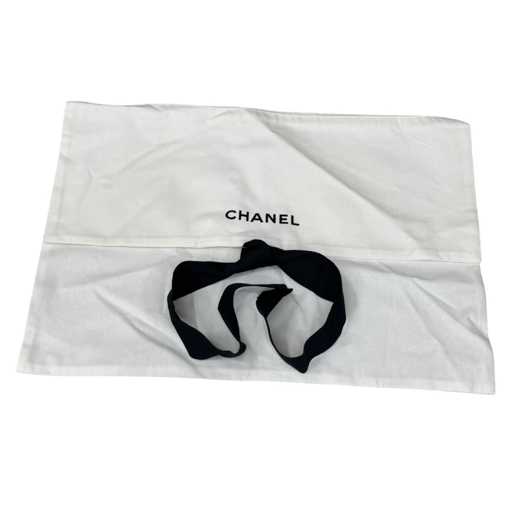Chanel White Cotton Envelope Style Dust Bag Handbags Purse Accessories Gift 13x9