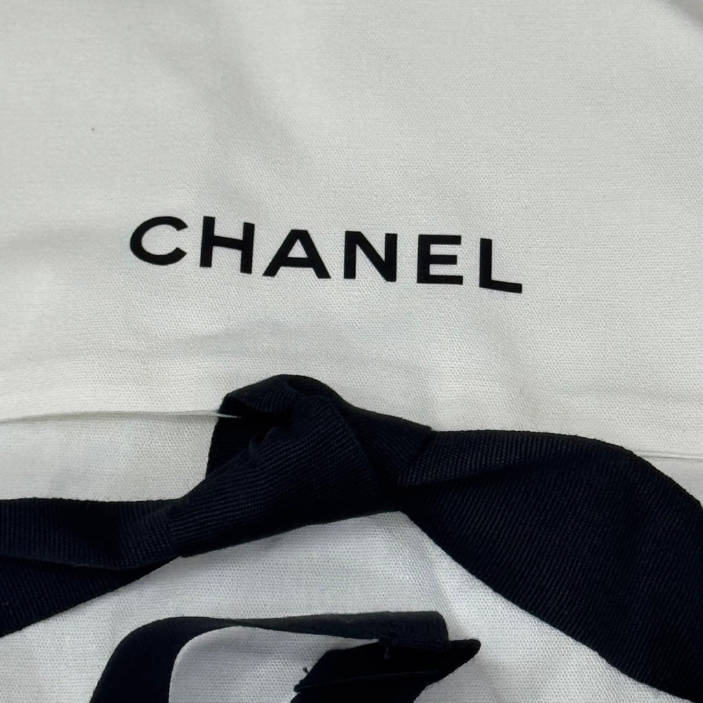 Chanel White Cotton Envelope Style Dust Bag Handbags Purse Accessories Gift 13x9