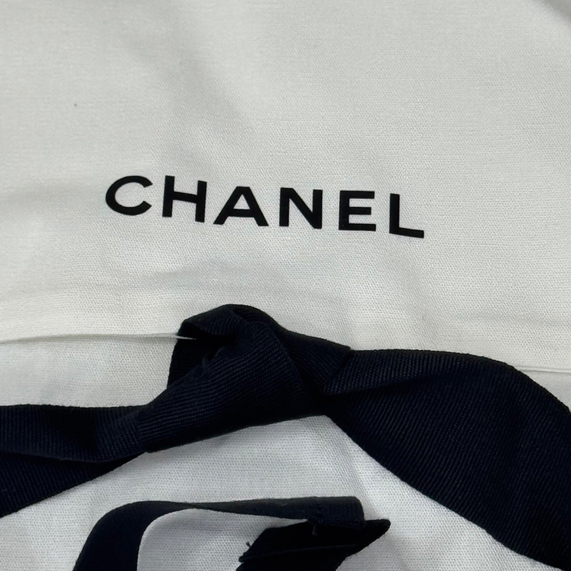 Chanel White Cotton Envelope Style Dust Bag Handbags Purse Accessories Gift 13x9