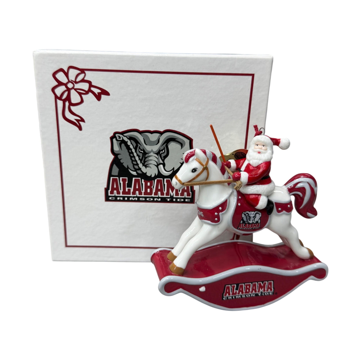 Alabama Crimson Tide 2006 Rockin Santa Ornament Christmas Danbury Mint Horse