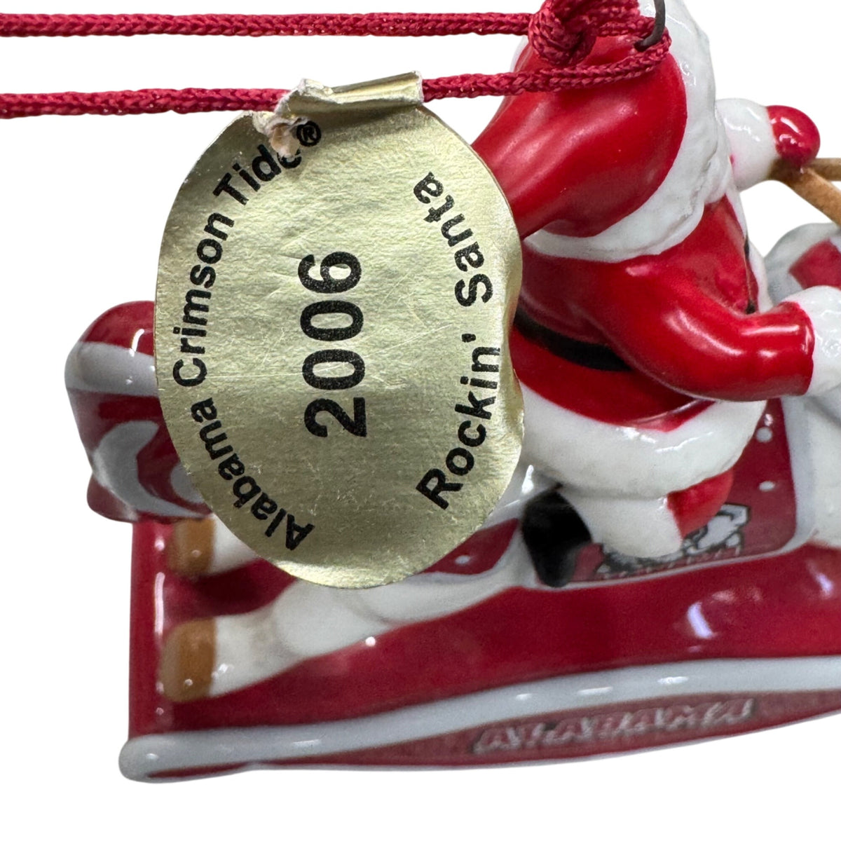 Alabama Crimson Tide 2006 Rockin Santa Ornament Christmas Danbury Mint Horse