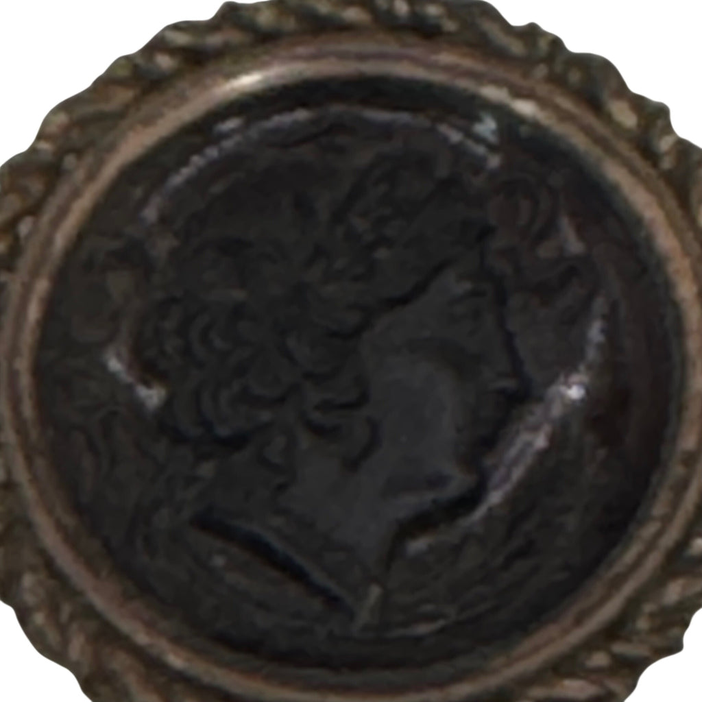 Antique Decorated Carnelian Orange Rope Trim Root Beer Cameo Watch Fob Pendant 1"