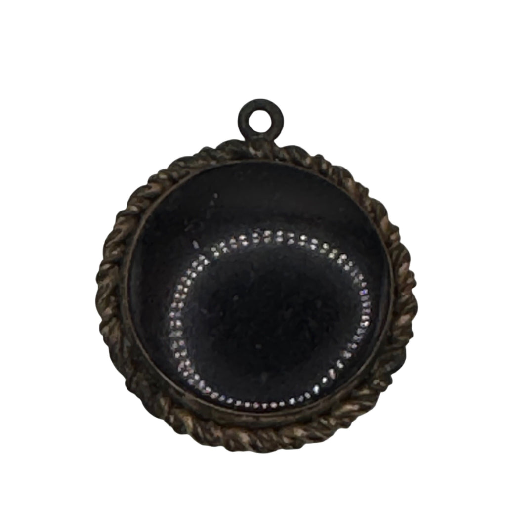 Antique Decorated Carnelian Orange Rope Trim Root Beer Cameo Watch Fob Pendant 1"