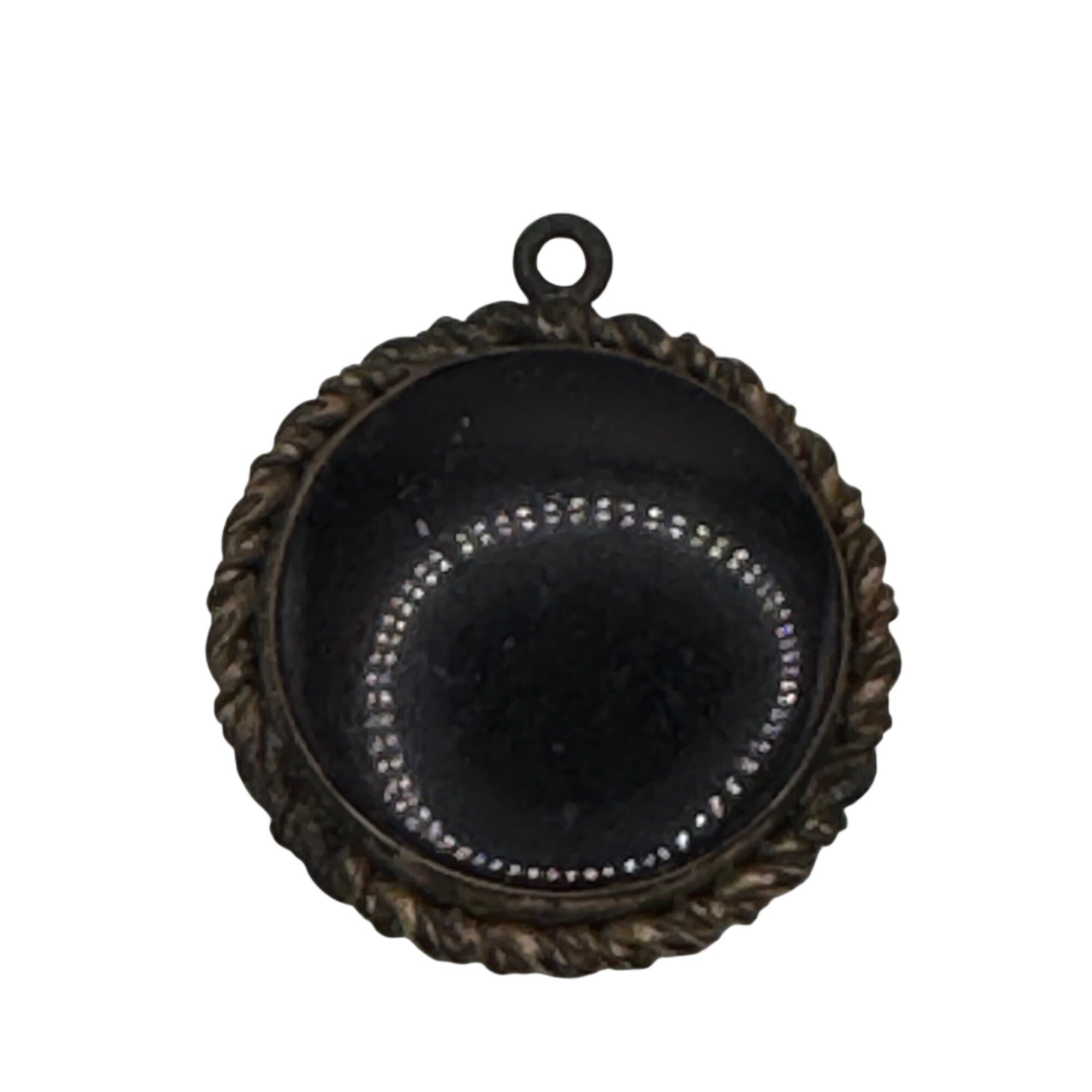 Antique Decorated Carnelian Orange Rope Trim Root Beer Cameo Watch Fob Pendant 1"