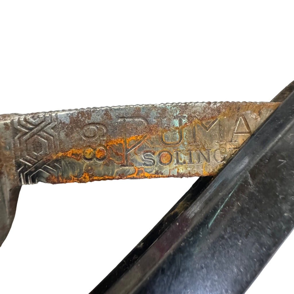 Puma Solingen Straight Razor Vtg Black Handle 5/8" Blade Special Germany 68 READ