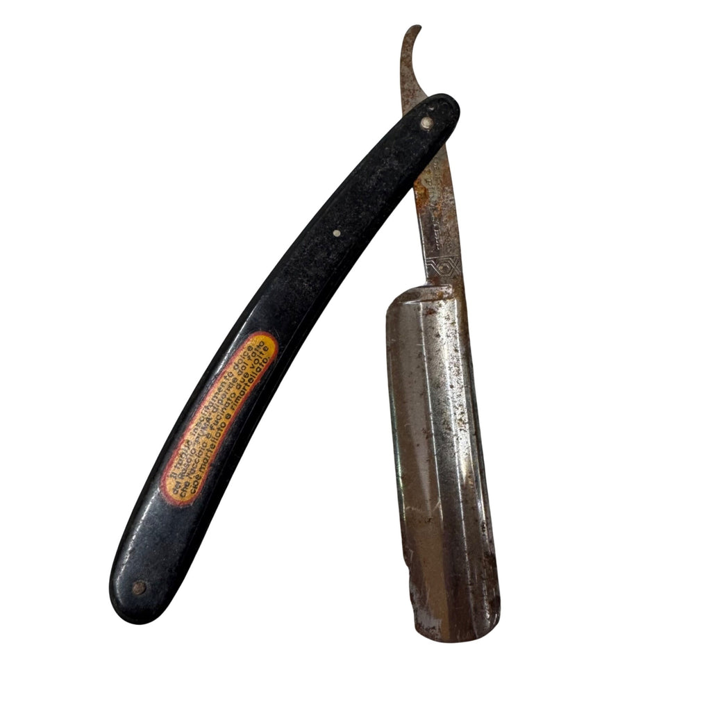 Puma Solingen Straight Razor Vtg Black Handle 5/8" Blade Special Germany 68 READ