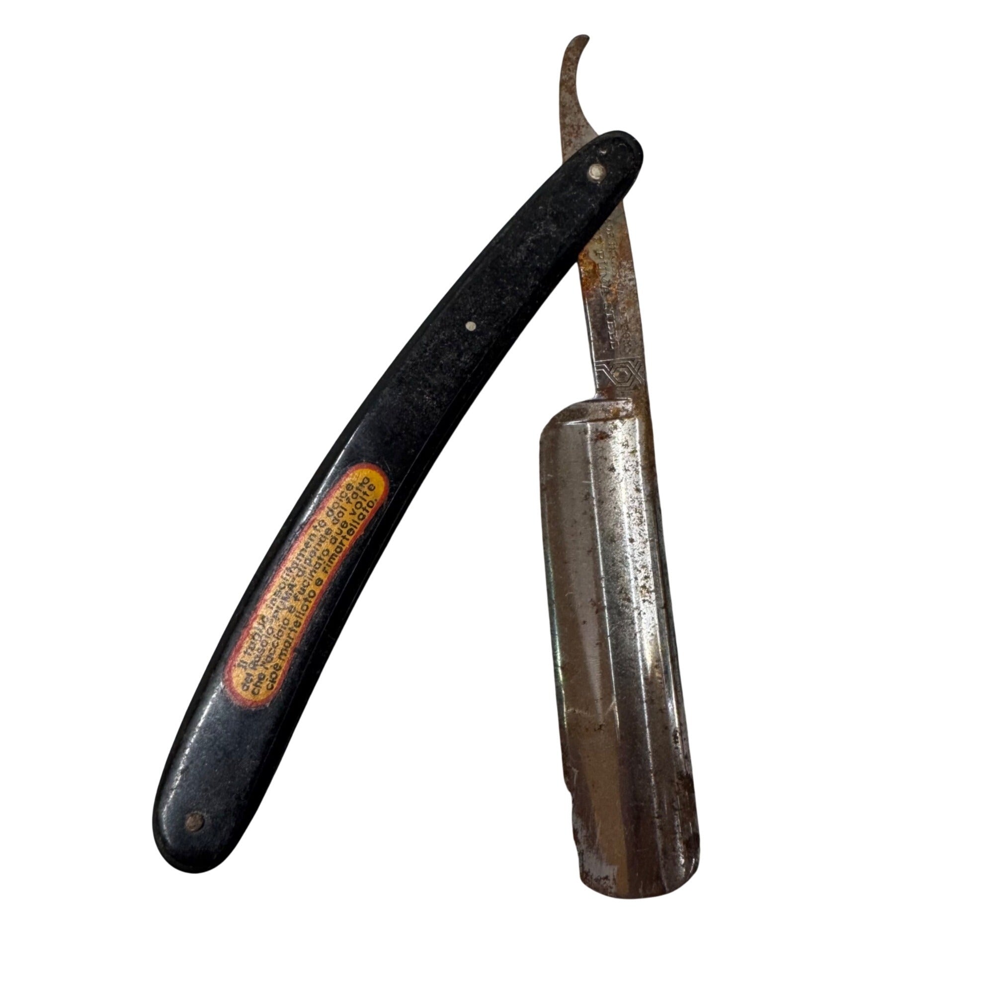 Puma Solingen Straight Razor Vtg Black Handle 5/8" Blade Special Germany 68 READ