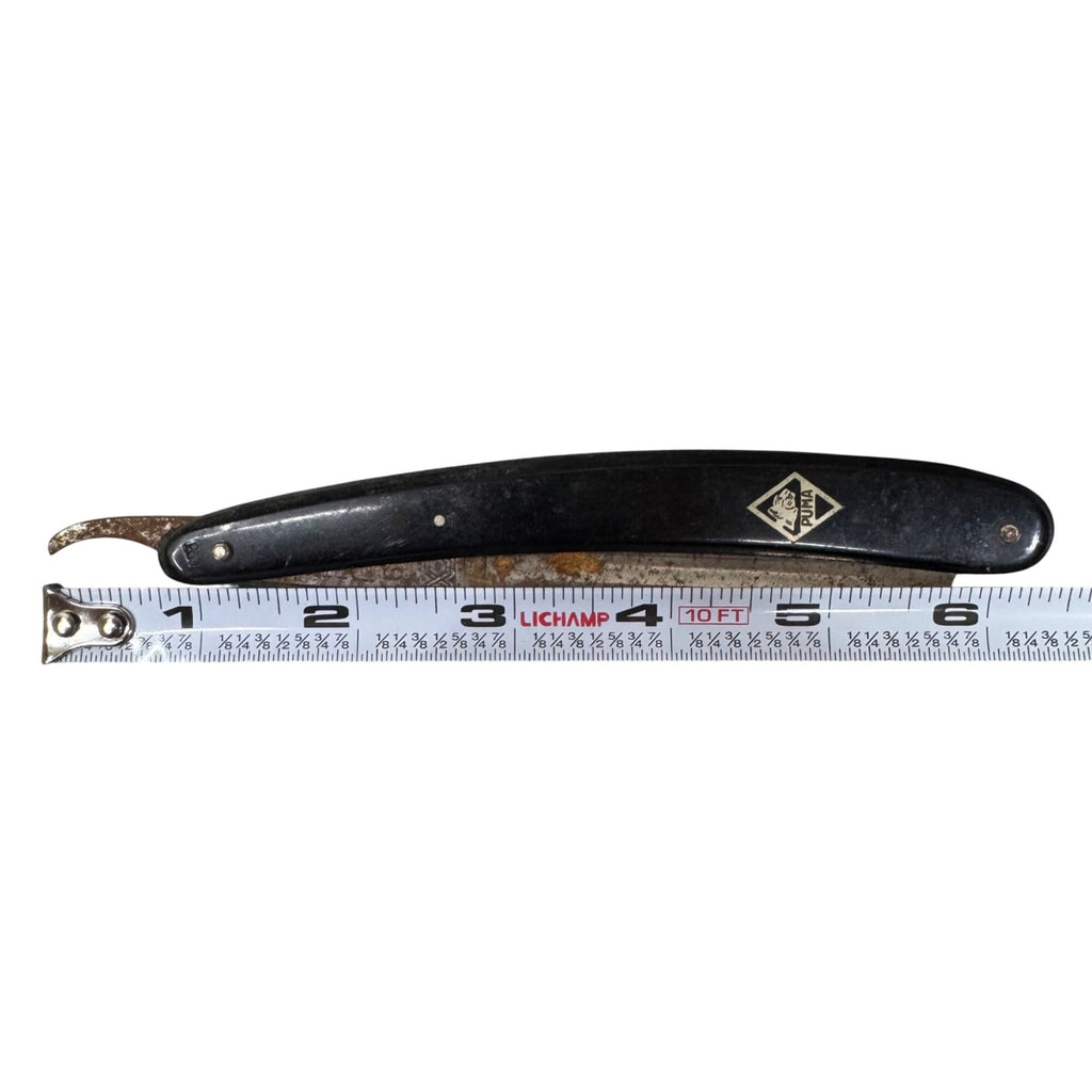 Puma Solingen Straight Razor Vtg Black Handle 5/8" Blade Special Germany 68 READ