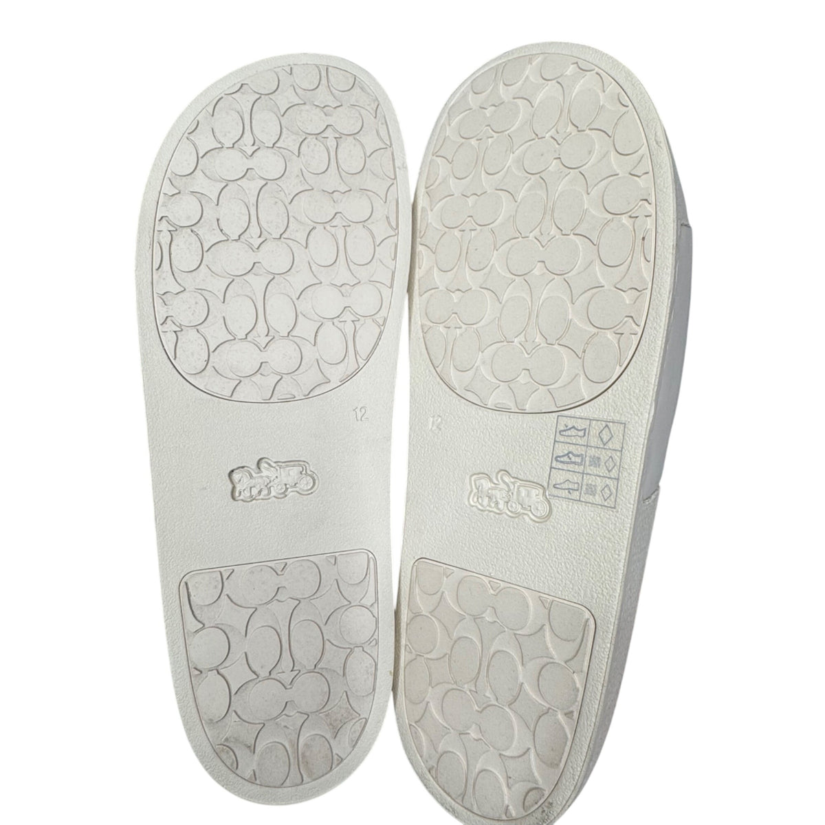 Coach Mens Pride Rainbow Logo Ivory Slides Size 12D Comfortable Slip-On Sandals