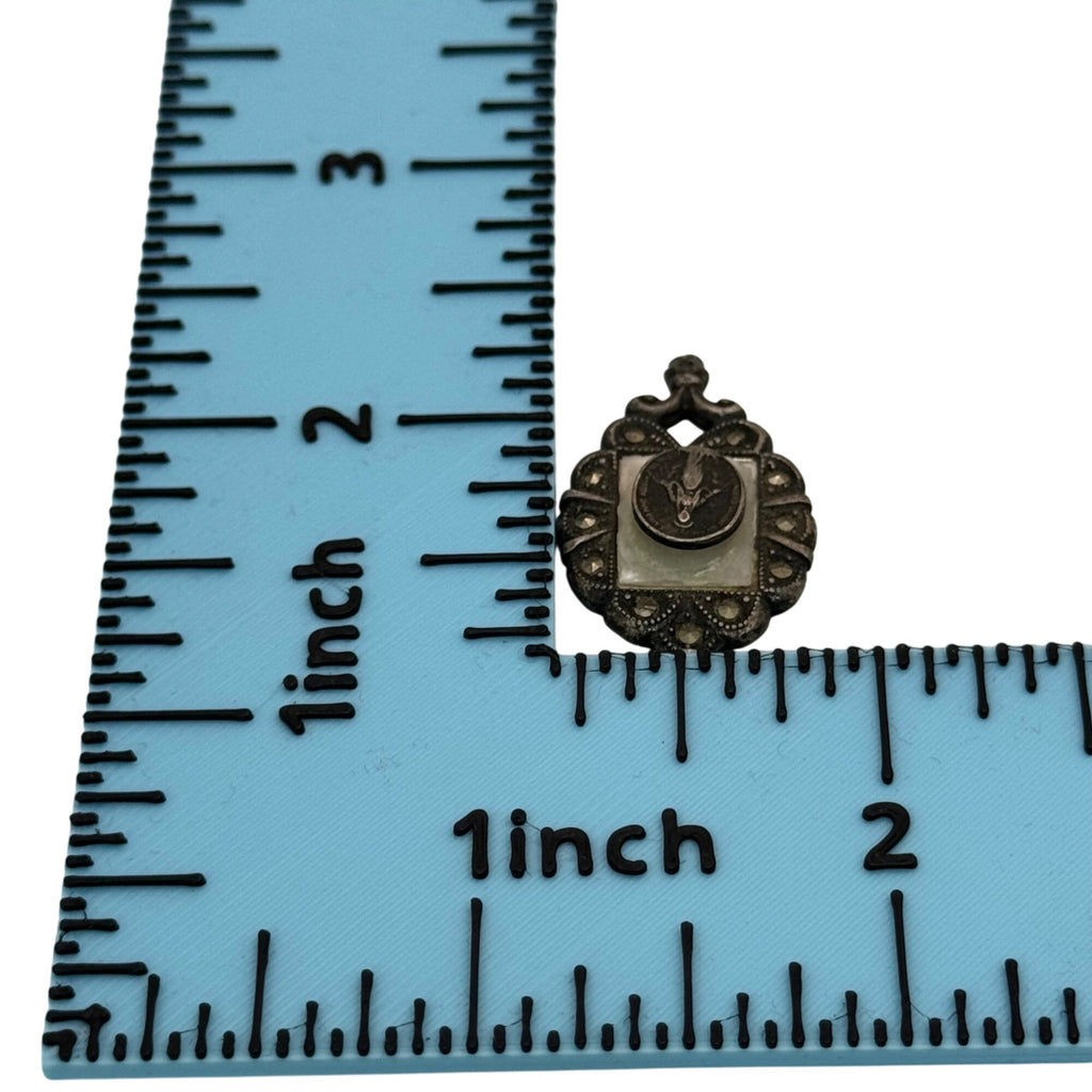Miraculous Mother Mary Madonna Marcasite Pendant Necklace Theda Sterling Silver