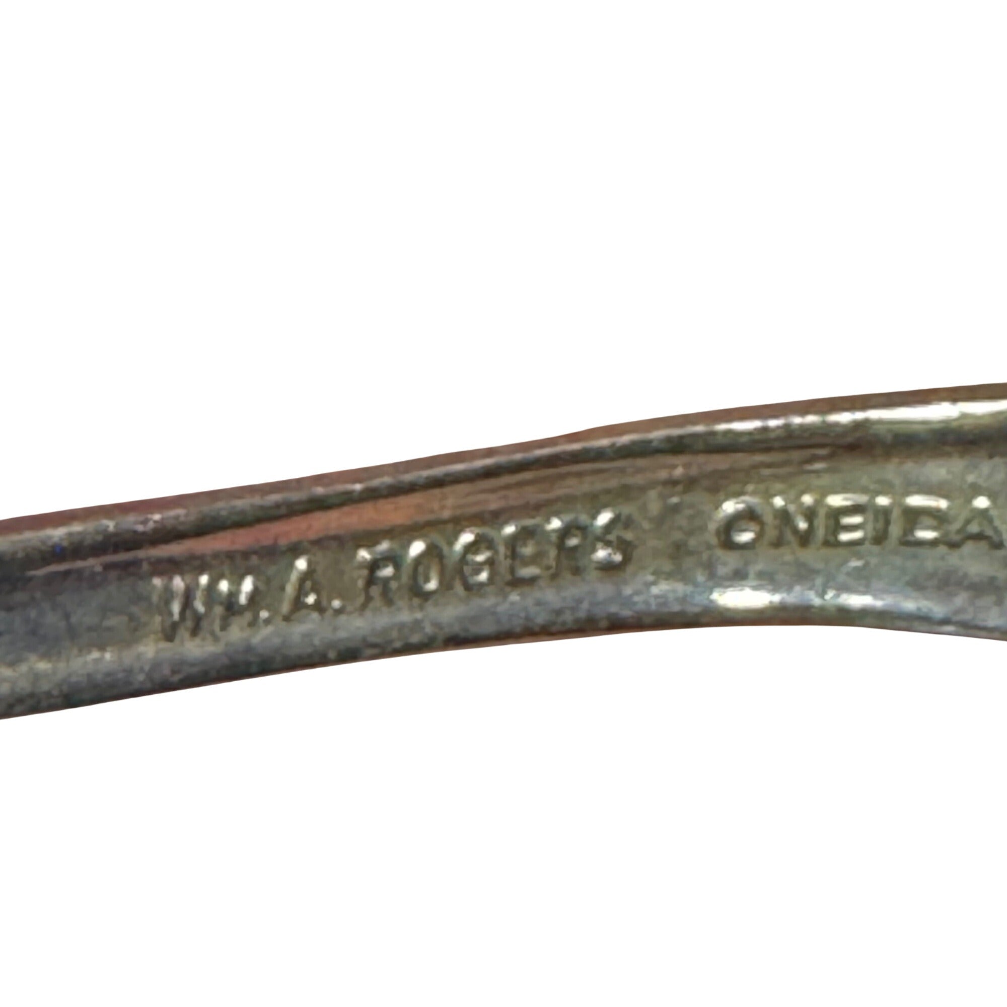 Vintage Wm. A. Rogers Oneida Silver Spoon Bracelet Upcyle Floral Accents 6.25”