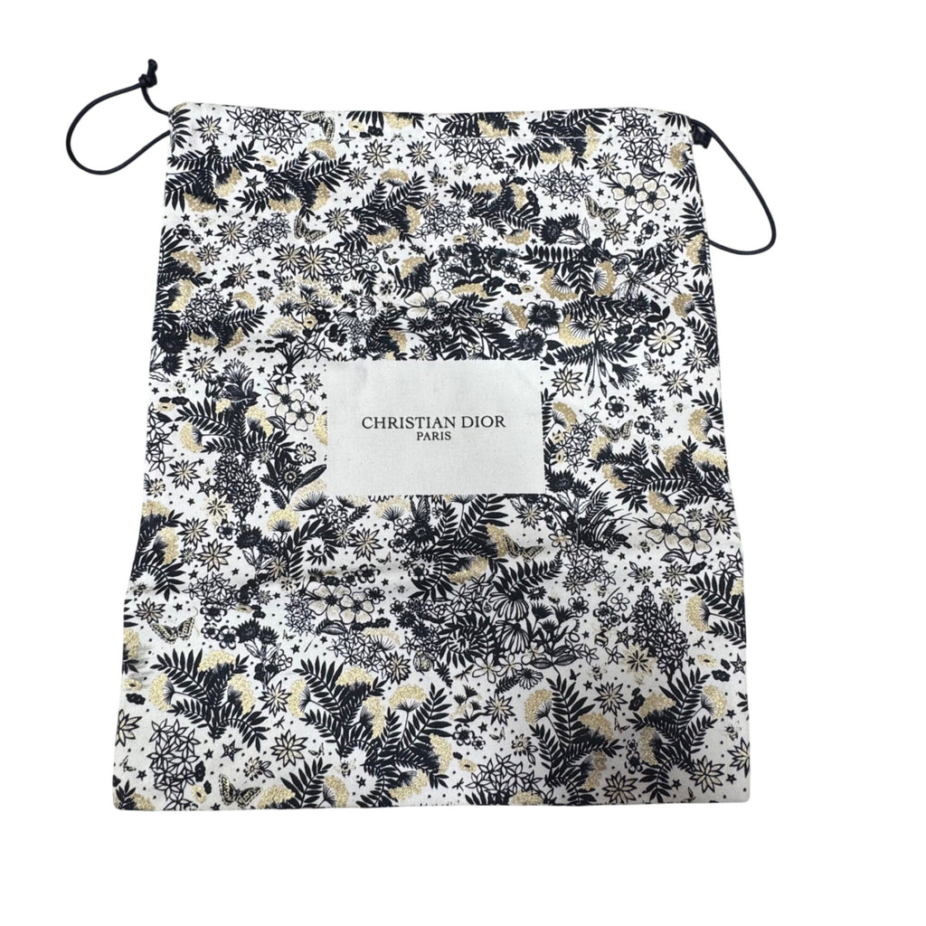 Christian Dior Paris Floral Holiday 2021 Drawstring Pouch Dust Bag Gold & Black