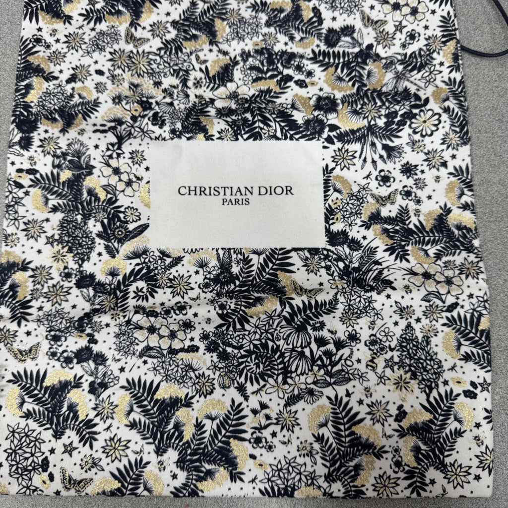 Christian Dior Paris Floral Holiday 2021 Drawstring Pouch Dust Bag Gold & Black