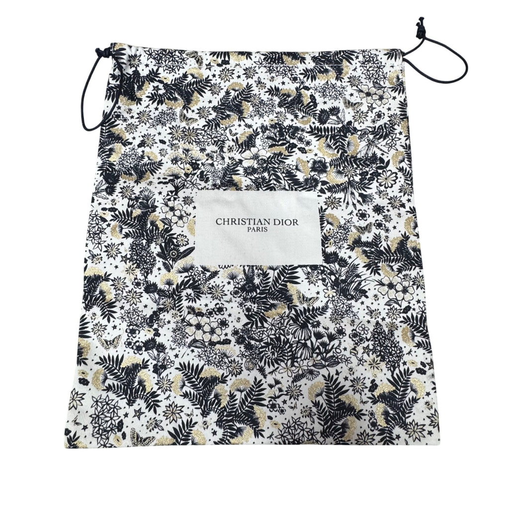 Christian Dior Paris Floral Holiday 2021 Drawstring Pouch Dust Bag Gold & Black