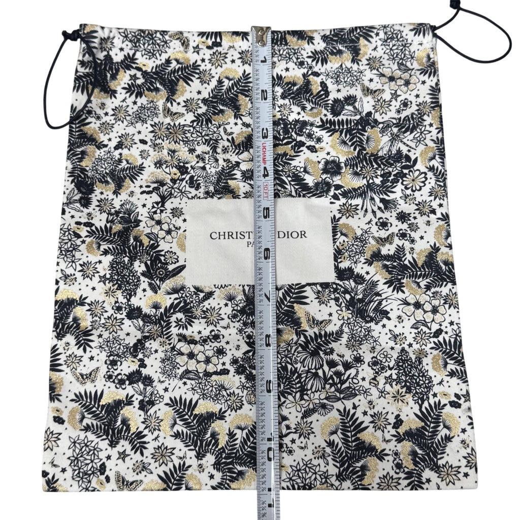 Christian Dior Paris Floral Holiday 2021 Drawstring Pouch Dust Bag Gold & Black