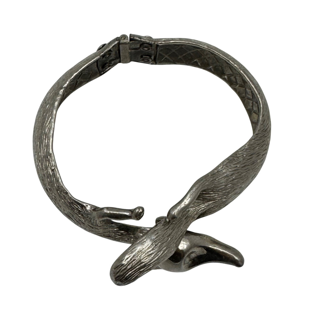 Castlecliff Fox Clamper Bracelet Silver-Tone Cuff Bracelet Animal Statement