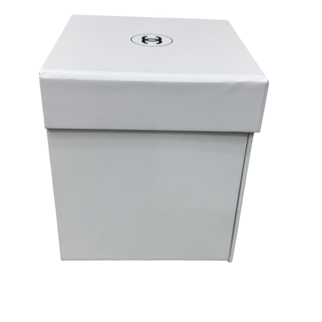 Chanel White Beauté Box 4.75x4.75x6 Storage Display Gift Authentic Hair Jewelry