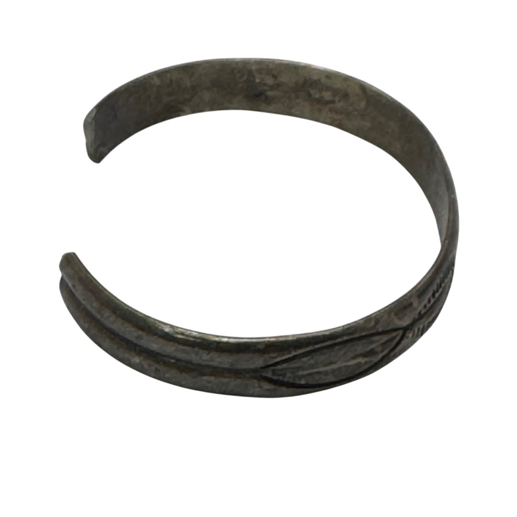 Vintage Hand Engraved Navajo Sterling Silver Open Cuff Bracelet Child Boy Girl