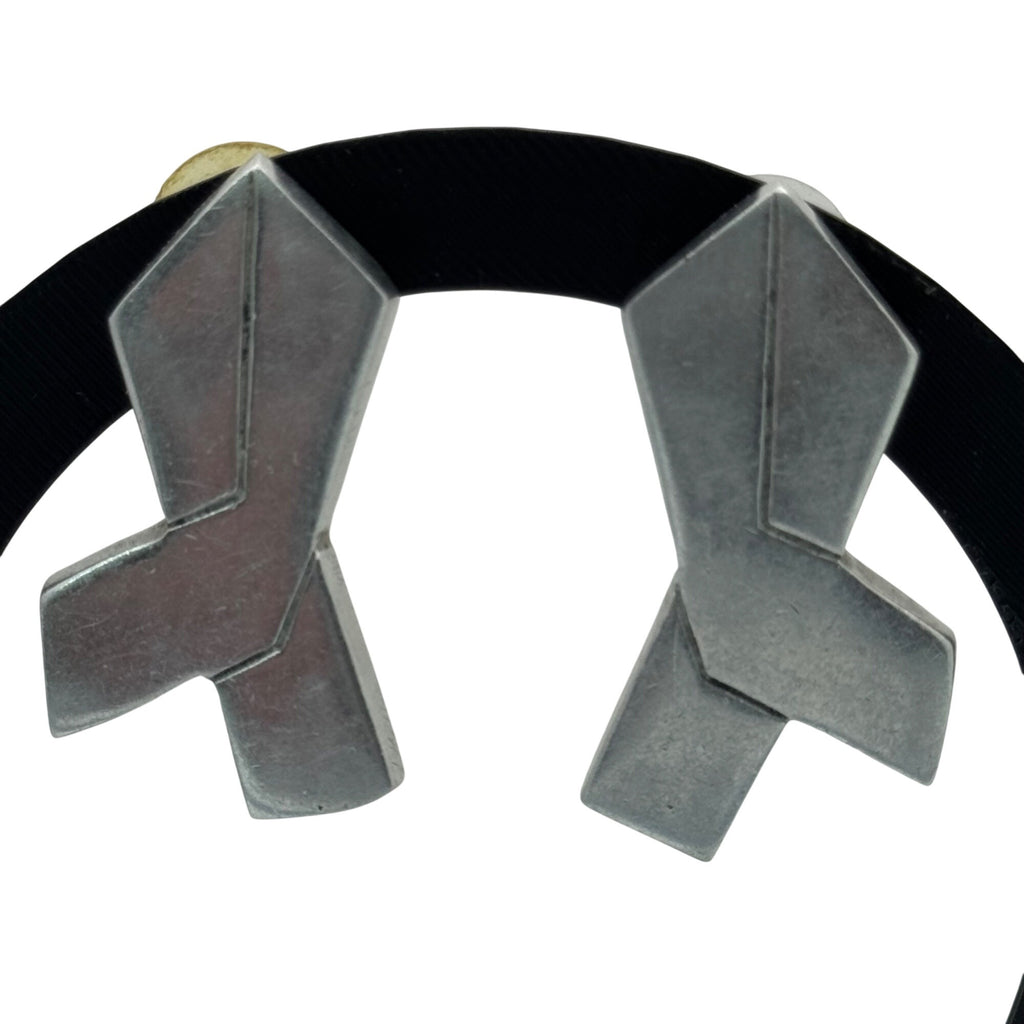 Glen Yank New York City Modernist Pewter Earrings Abstract Geometric 1980 Signed