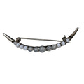 10K White Gold Crescent Moon Pin Brooch White Pearl Beads 1.7 Grams 2"  Vintage
