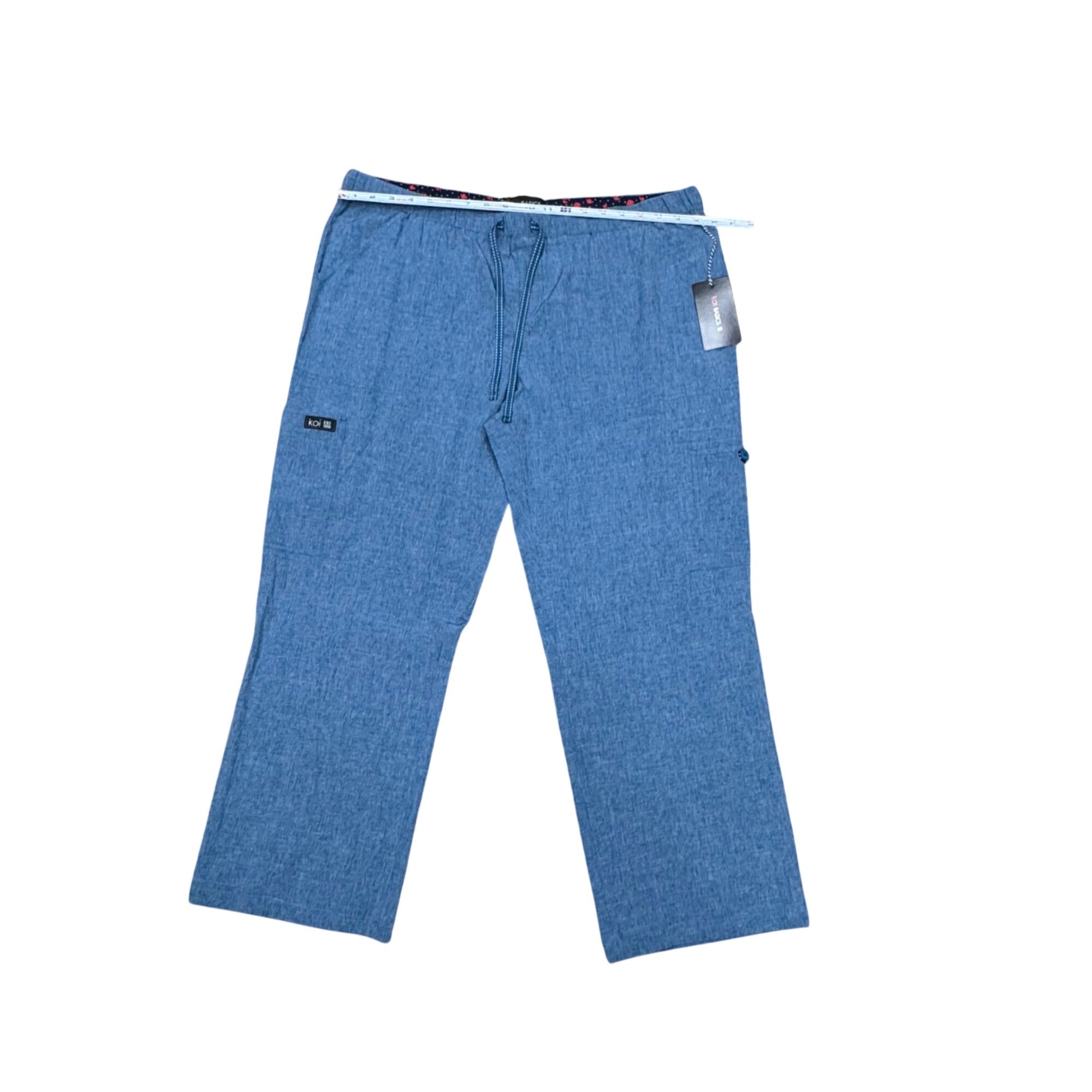 Koi Basics XL Blue Drawstring Elastic Waist Nursing Scrub Pants Pockets NEW
