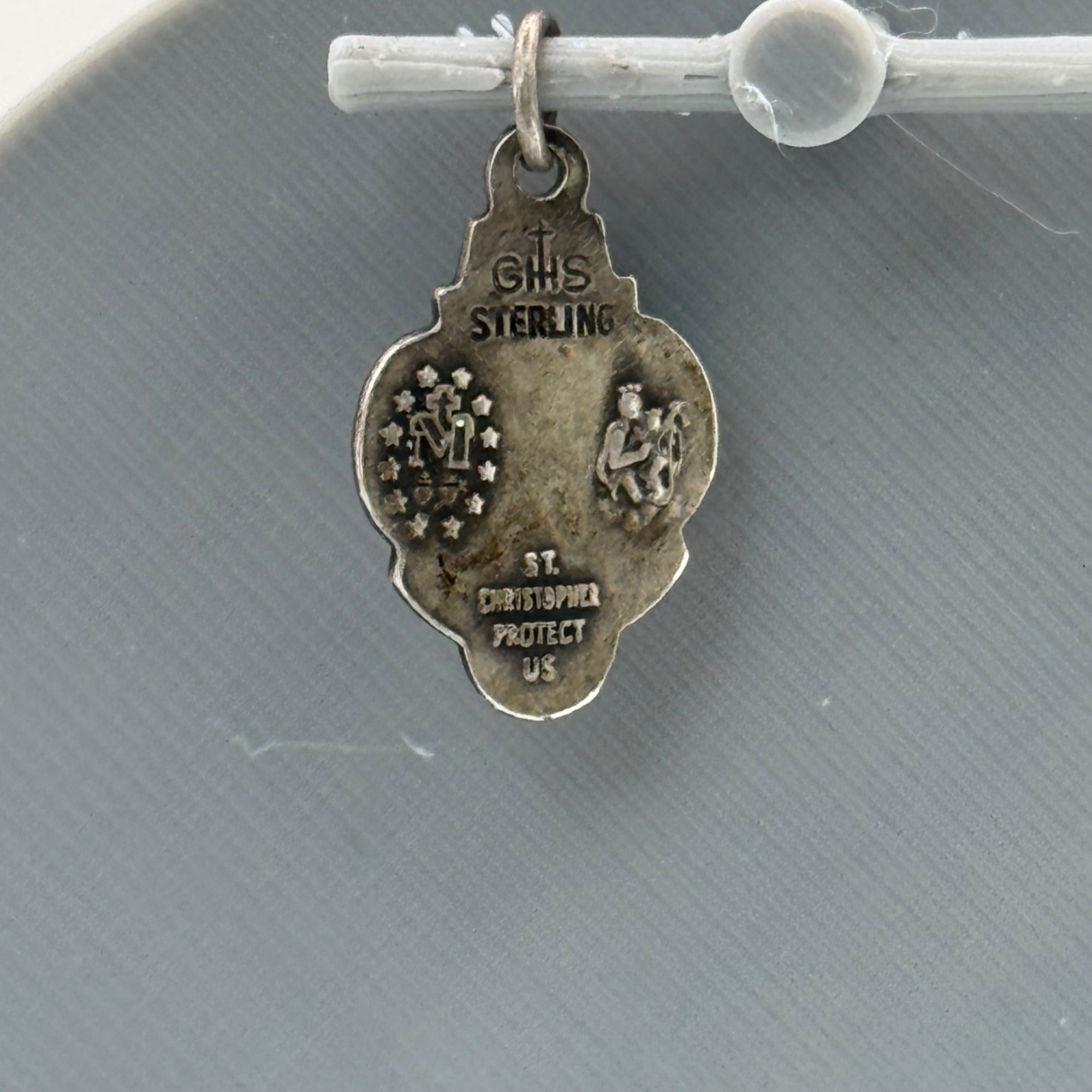 CHS 4 Way Catholic Sterling Silver Scapular Medal Pendant Religious Charm Vtg