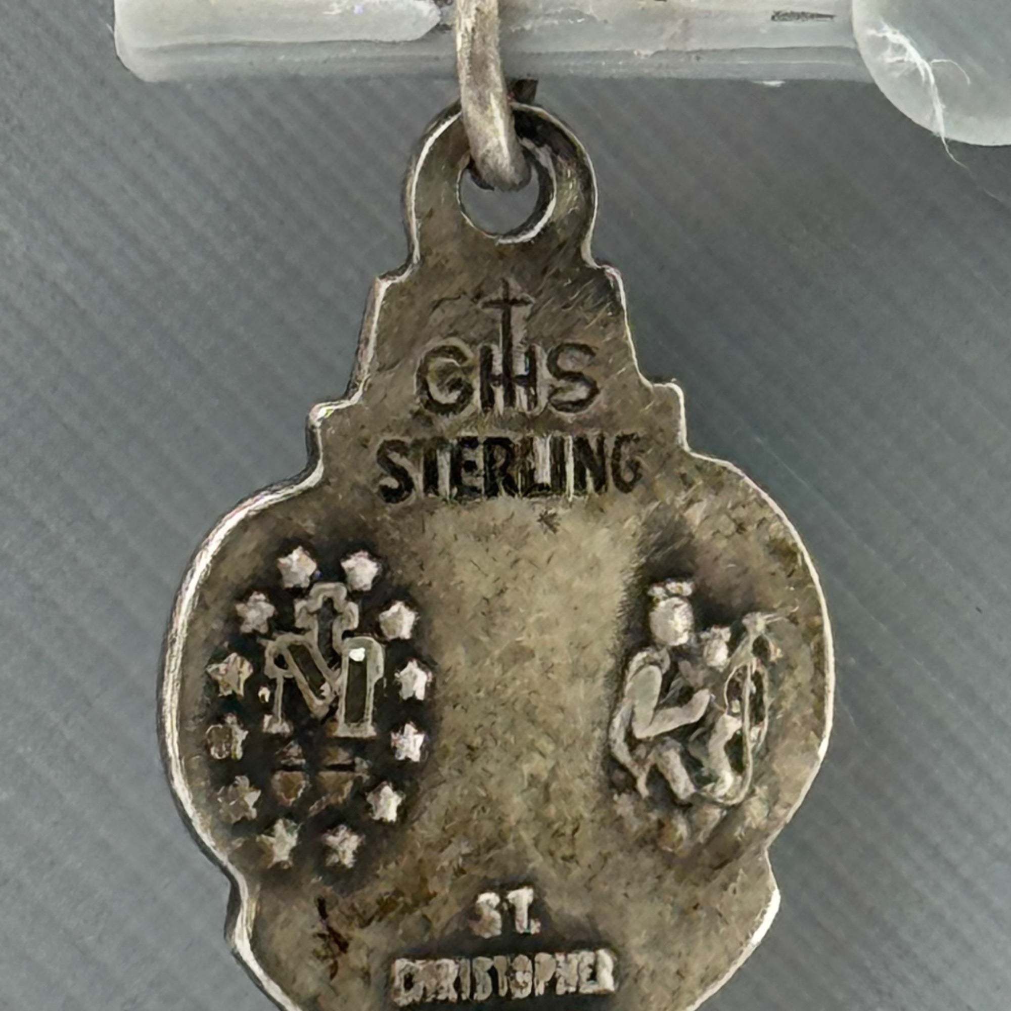 CHS 4 Way Catholic Sterling Silver Scapular Medal Pendant Religious Charm Vtg
