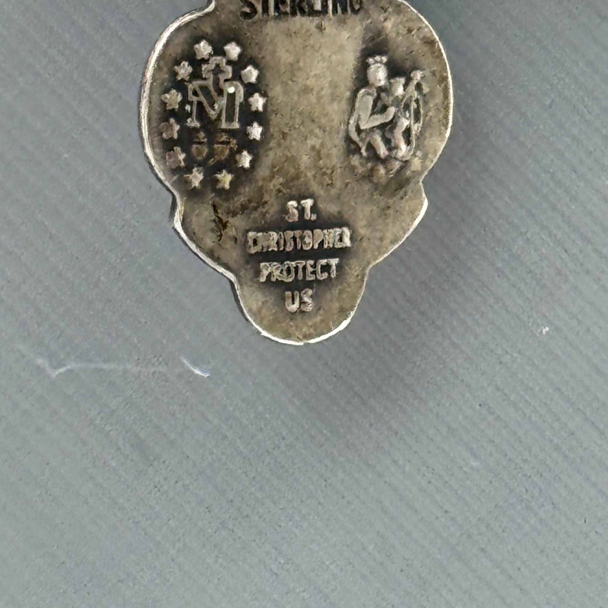CHS 4 Way Catholic Sterling Silver Scapular Medal Pendant Religious Charm Vtg