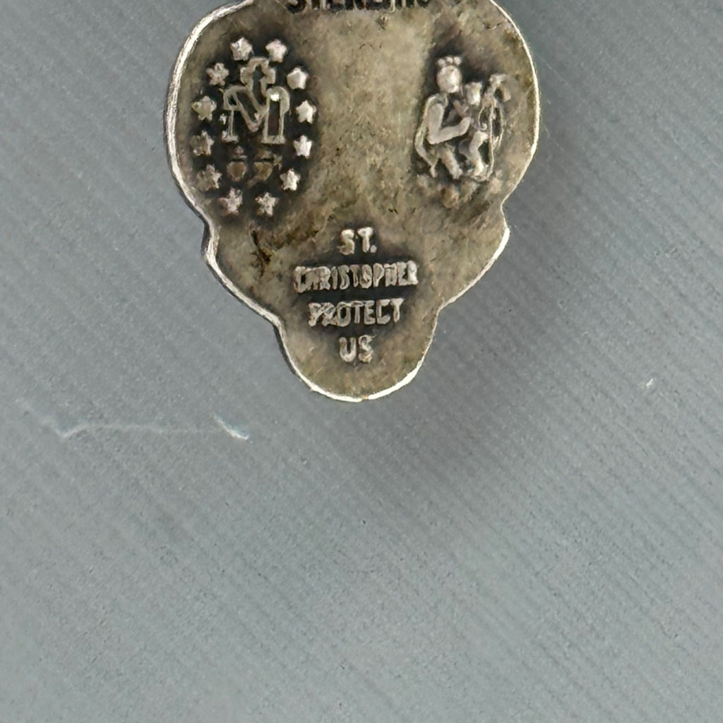 CHS 4 Way Catholic Sterling Silver Scapular Medal Pendant Religious Charm Vtg