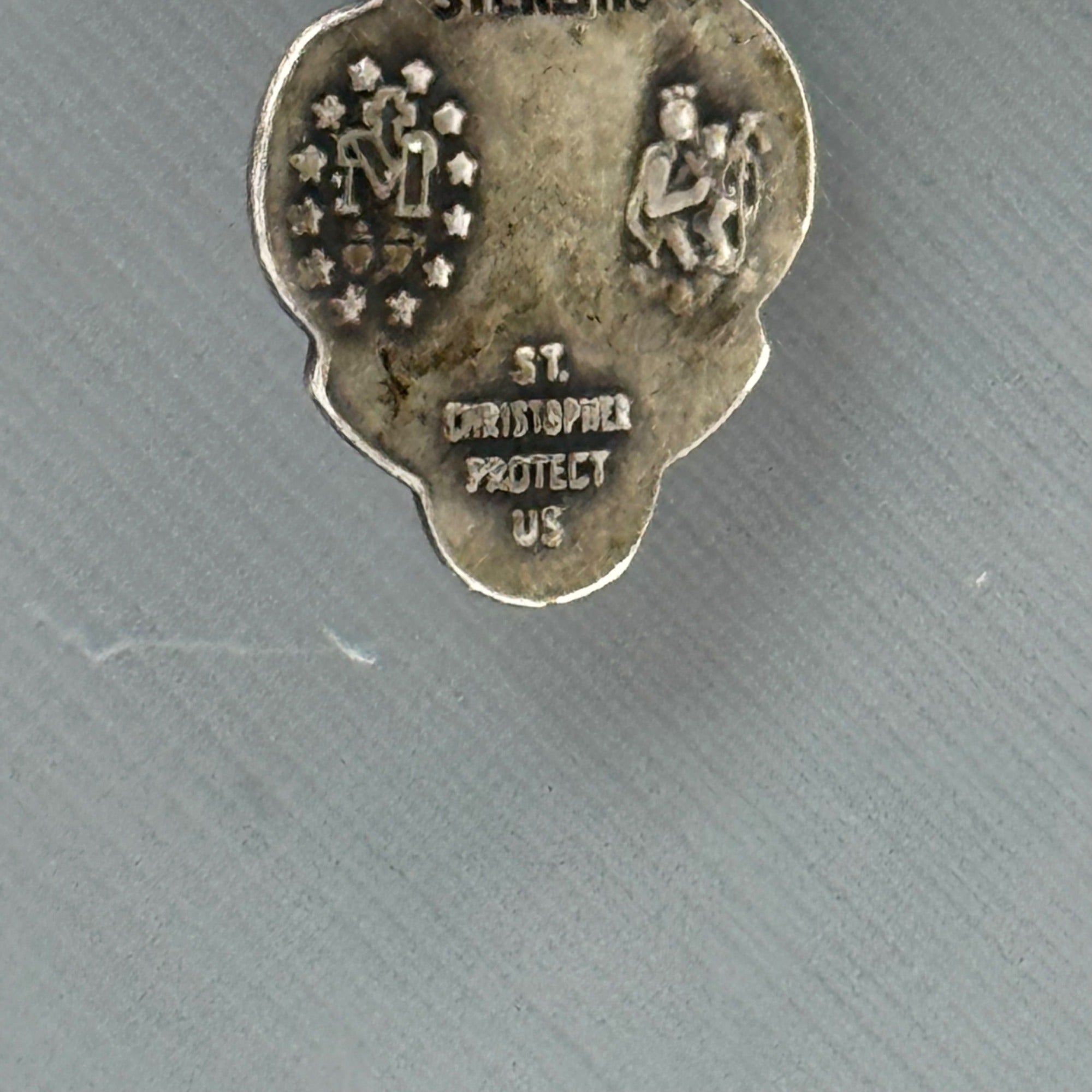 CHS 4 Way Catholic Sterling Silver Scapular Medal Pendant Religious Charm Vtg