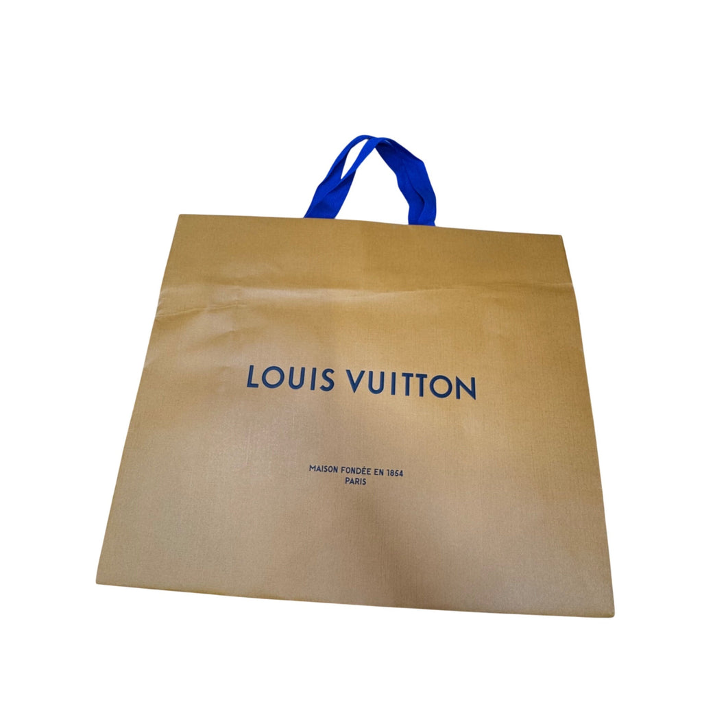 Louis Vuitton Orange Shopping Bag Tote Gift Authentic Large Blue Handles 16x13