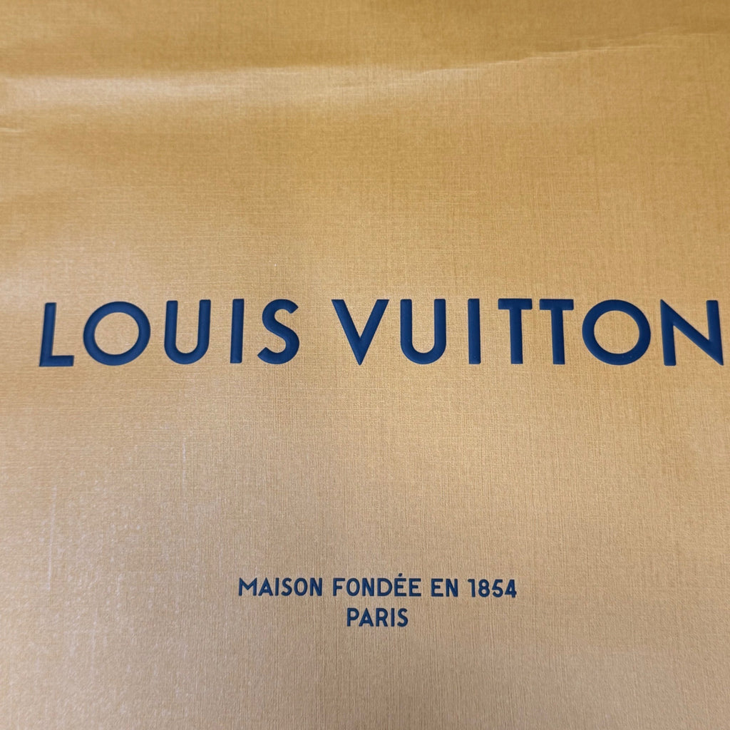 Louis Vuitton Orange Shopping Bag Tote Gift Authentic Large Blue Handles 16x13
