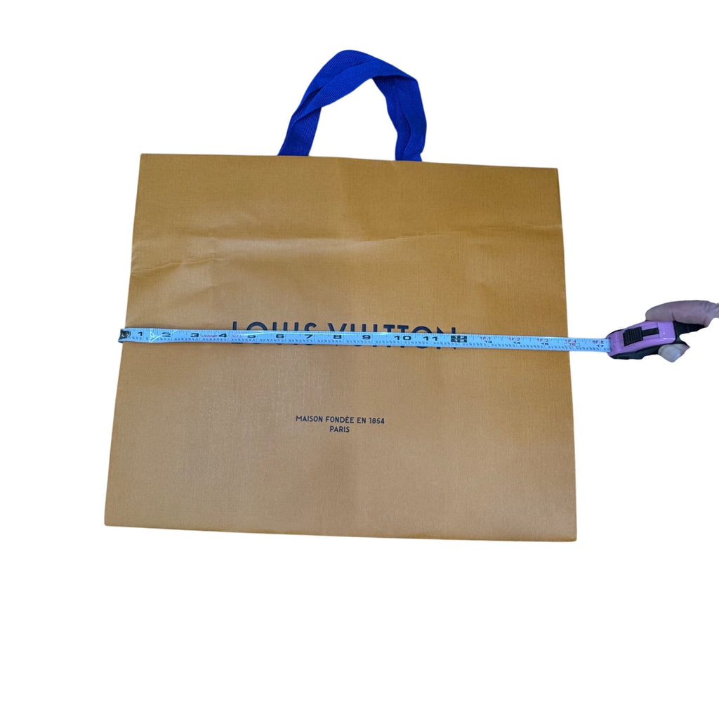 Louis Vuitton Orange Shopping Bag Tote Gift Authentic Large Blue Handles 16x13