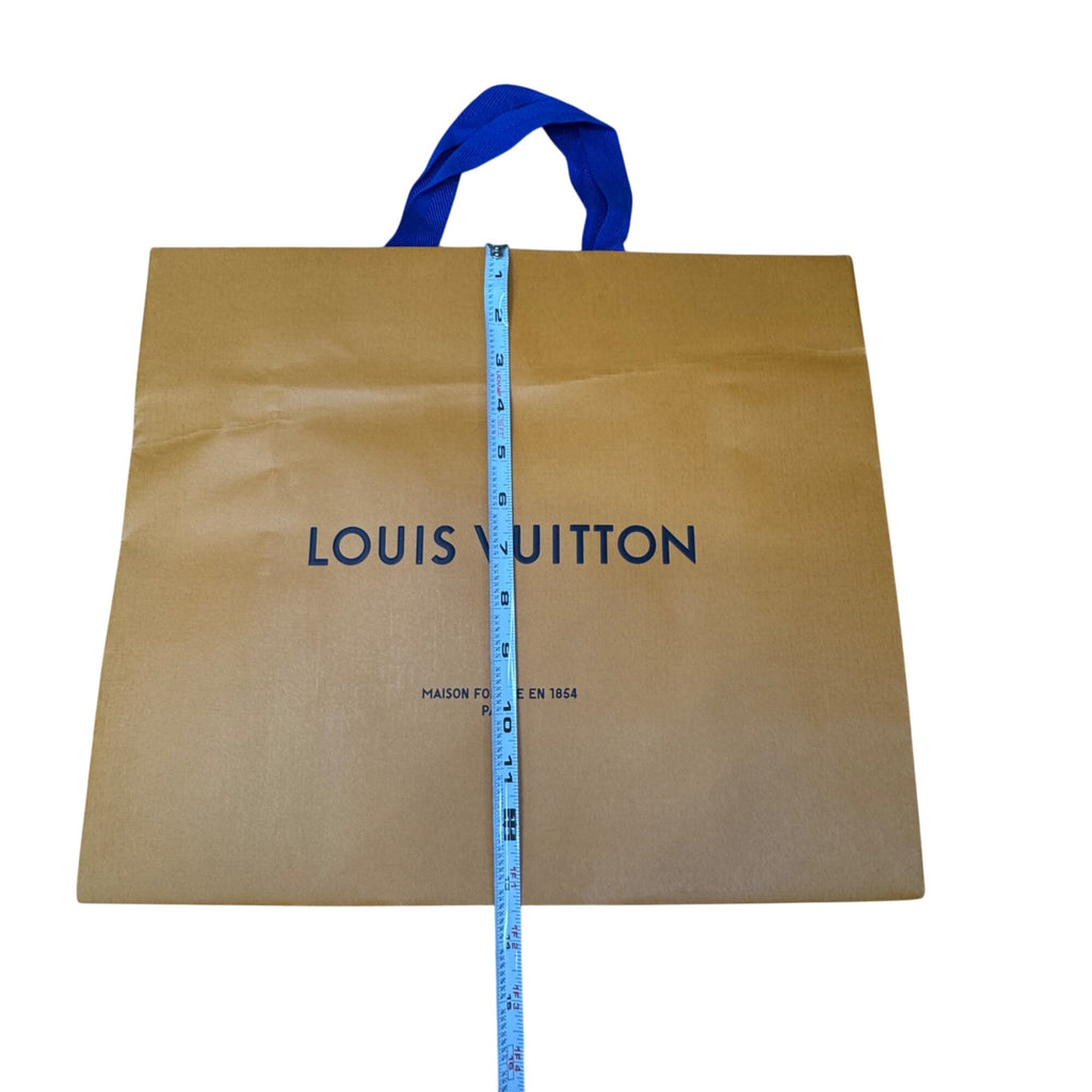 Louis Vuitton Orange Shopping Bag Tote Gift Authentic Large Blue Handles 16x13