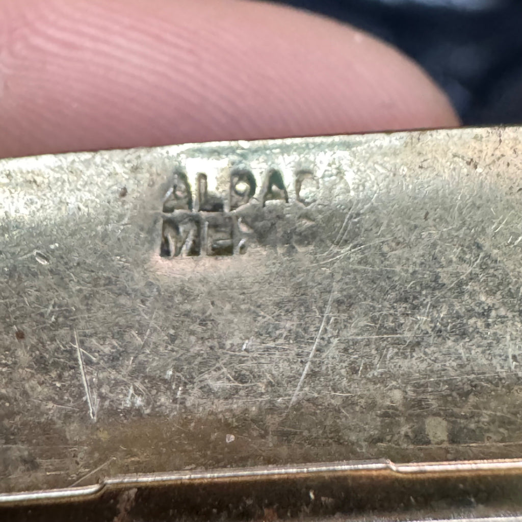 Alpaca Mexico Inlay Abalone MOP Mother Of Pearl Hair Barrette Clip 4.5" Vintage