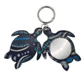 Vera Bradley Sea Turtle Keychain Charm Mirror Blue Gradient Faux Leather 4" NEW