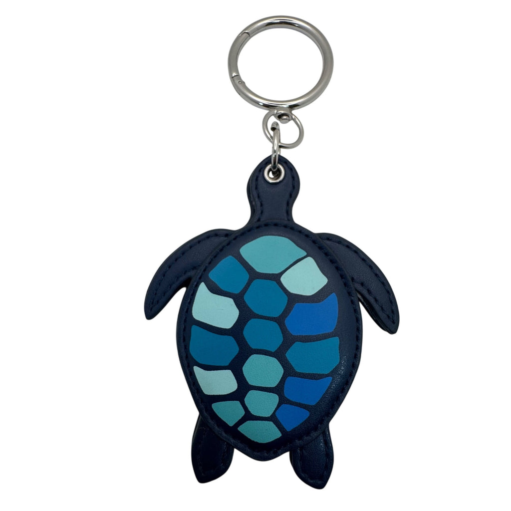 Vera Bradley Sea Turtle Keychain Charm Mirror Blue Gradient Faux Leather 4" NEW