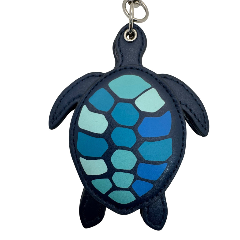 Vera Bradley Sea Turtle Keychain Charm Mirror Blue Gradient Faux Leather 4" NEW
