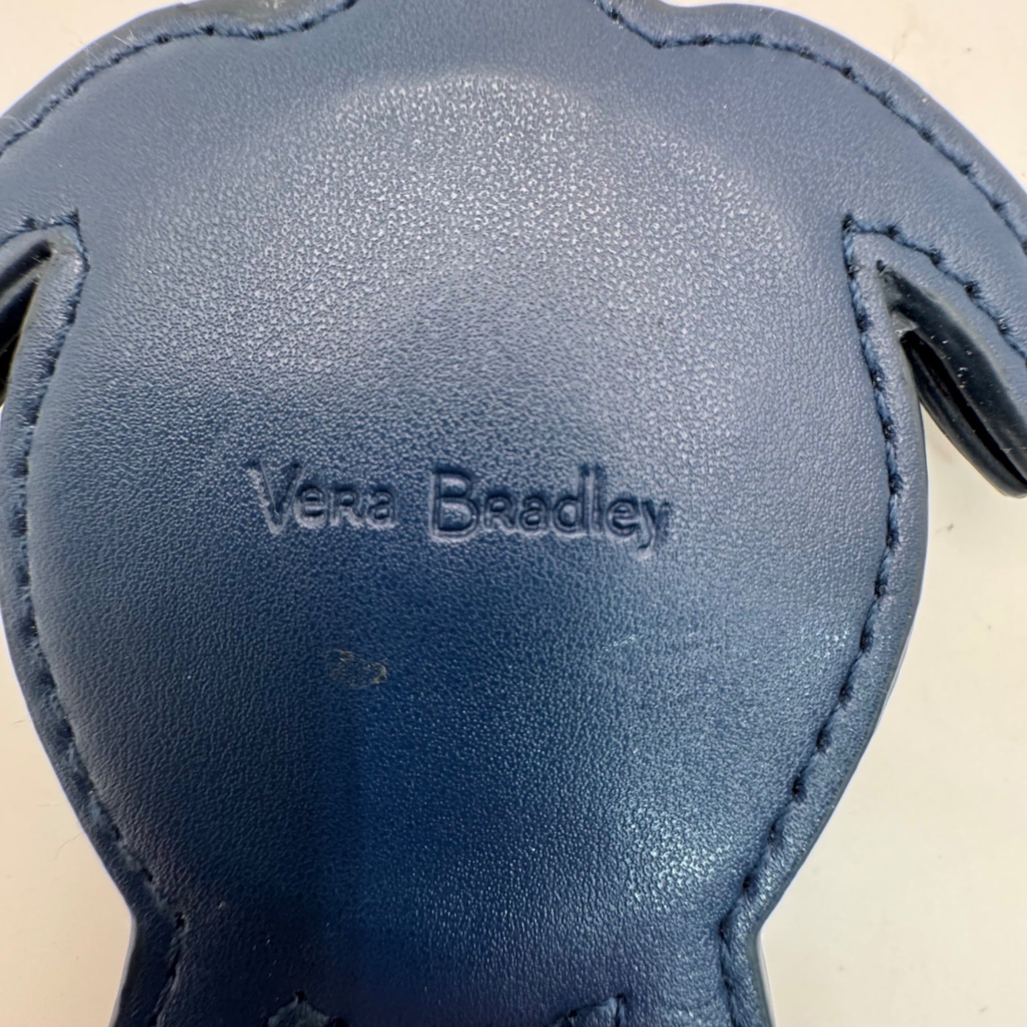 Vera Bradley Sea Turtle Keychain Charm Mirror Blue Gradient Faux Leather 4" NEW