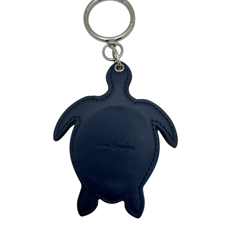 Vera Bradley Sea Turtle Keychain Charm Mirror Blue Gradient Faux Leather 4" NEW