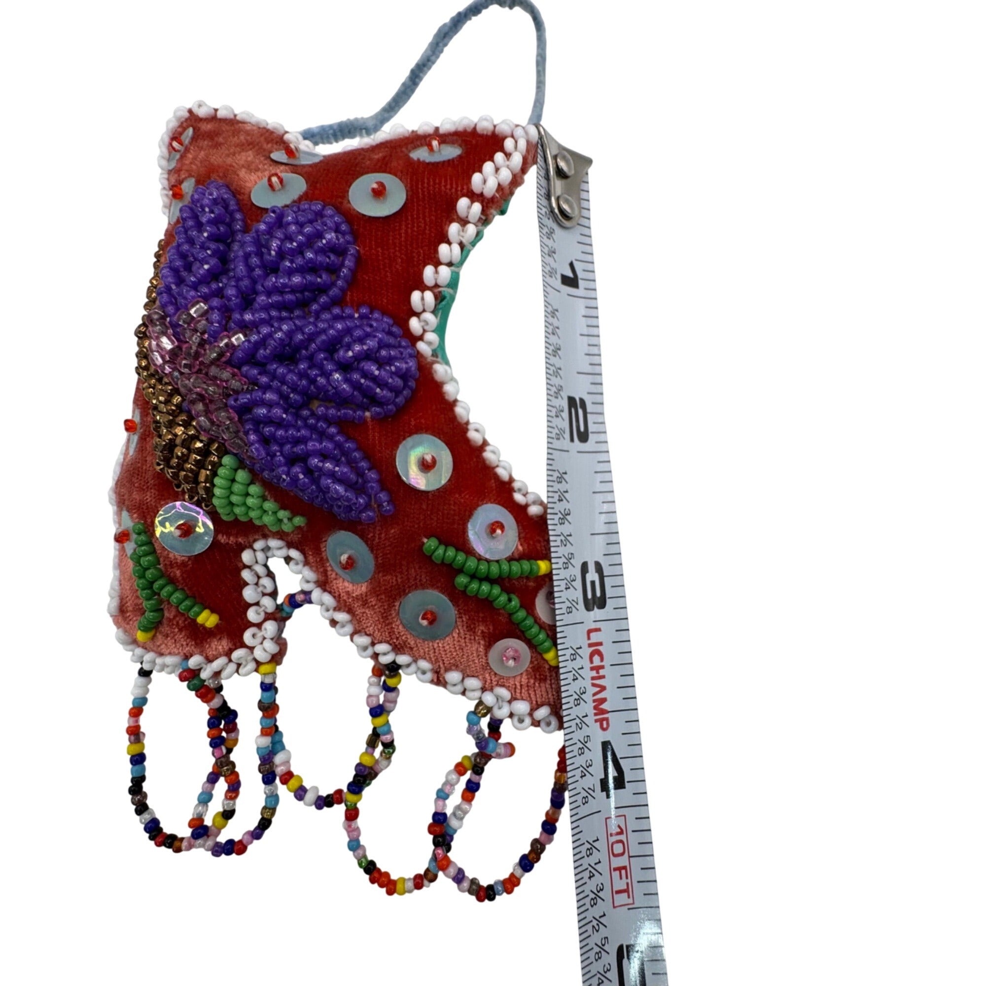 Iroquois Folk Art Beaded Whimsy Native American Beadwork Boot Shoe Pin Cushion