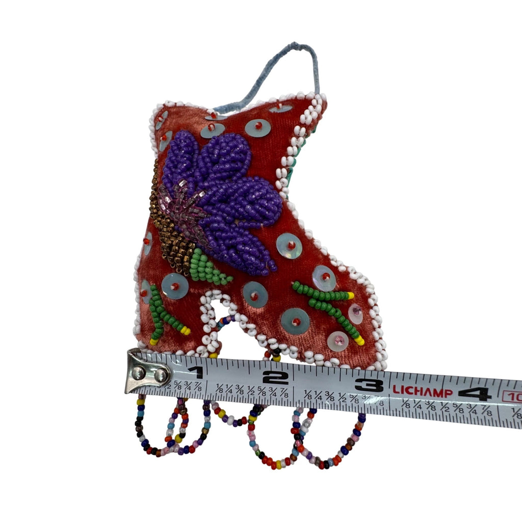 Iroquois Folk Art Beaded Whimsy Native American Beadwork Boot Shoe Pin Cushion