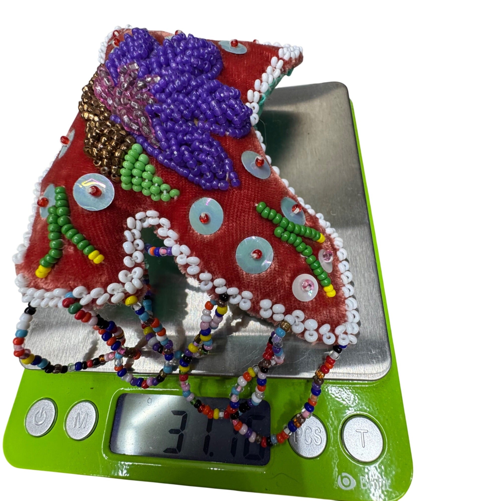 Iroquois Folk Art Beaded Whimsy Native American Beadwork Boot Shoe Pin Cushion