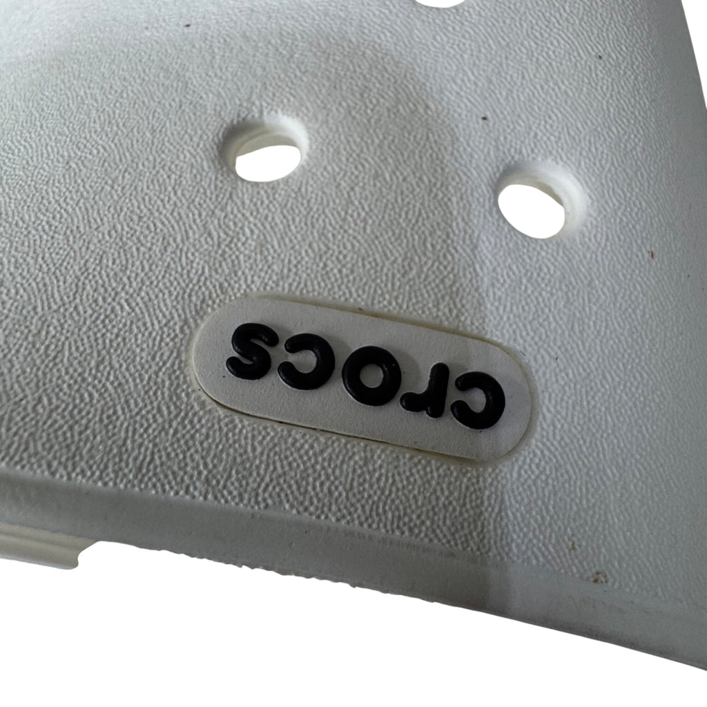 Crocs Unisex White Slide Sandals Men 9 Women 11 Iconic Comfort Pool Shoes READ