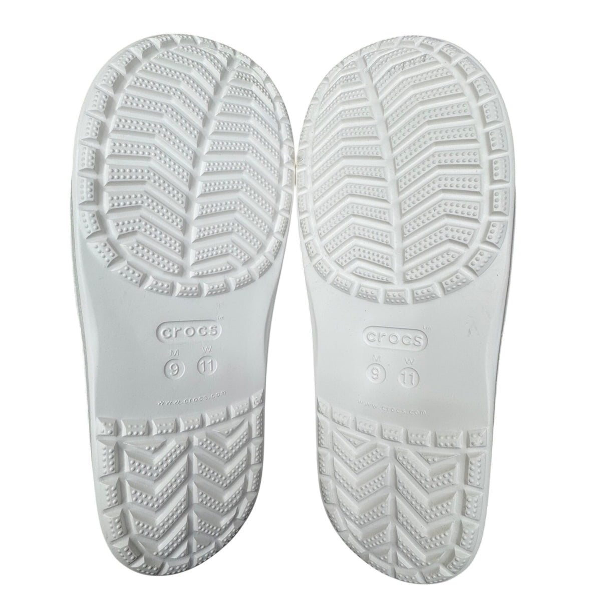 Crocs Unisex White Slide Sandals Men 9 Women 11 Iconic Comfort Pool Shoes READ