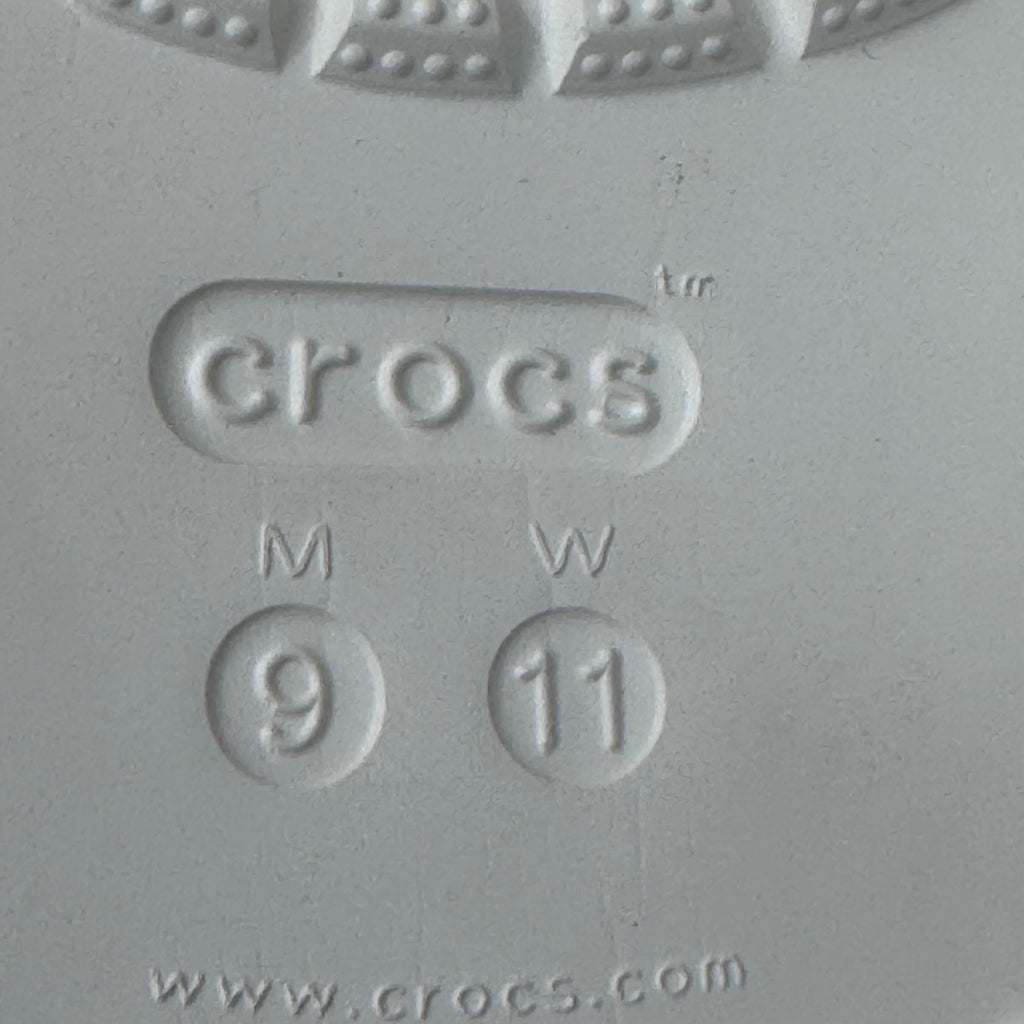 Crocs Unisex White Slide Sandals Men 9 Women 11 Iconic Comfort Pool Shoes READ